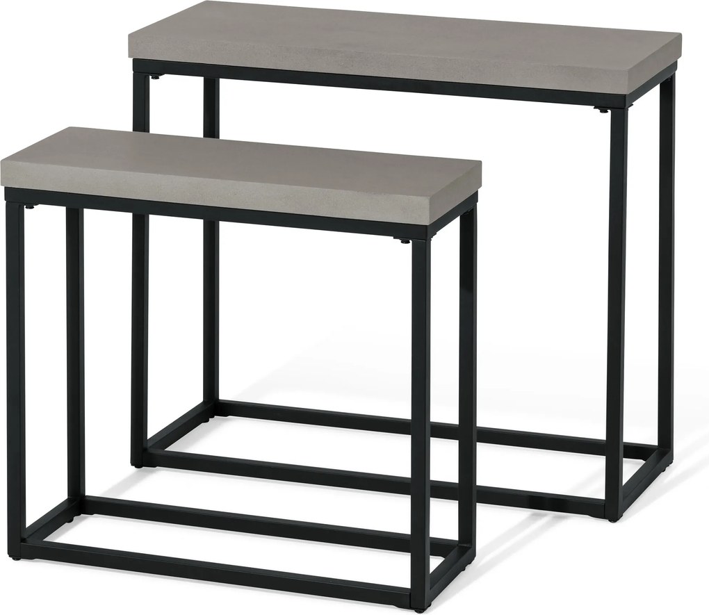 Záhradné konzolové stolíky so stolovou doskou z polycementu, 2 ks