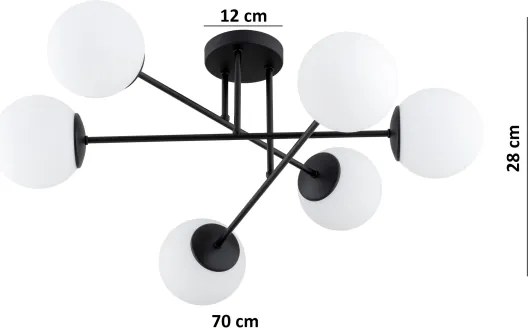 BRILAGI - Prisadený luster MILO 6xE27/60W/230V čierna