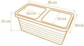 Samozavlažovací truhlík Berberis DUO, terakota, Plastia, 78 cm