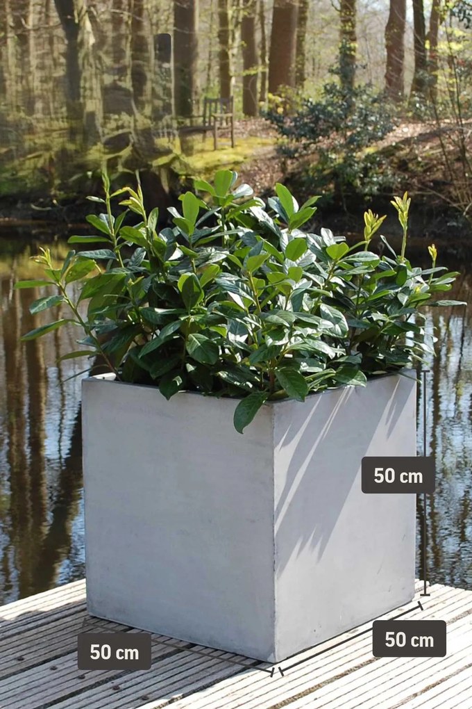 Kvetináč BLOCK, sklolaminát, 50x50x50 cm, betón design
