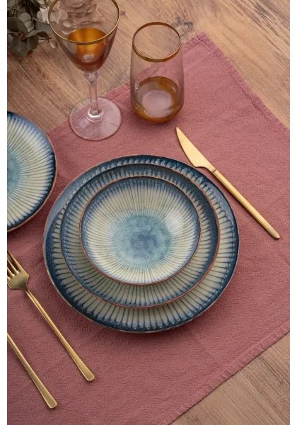 Jedálenská súprava 24 ks modrá/porcelán