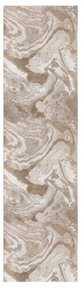 Béžový behúň Flair Rugs Marbled, 60 x 230 cm