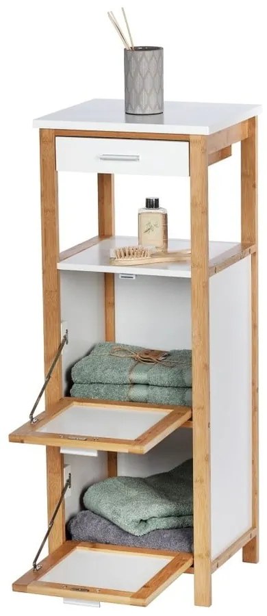 Bambusová kúpeľňová skrinka s 2 policami a úložným priestorom Wenko Finja
