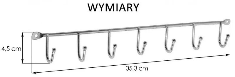 Erga príslušenstvo, 7-háčik na uteráky, chrómová, ERG-YKA-E.WK7