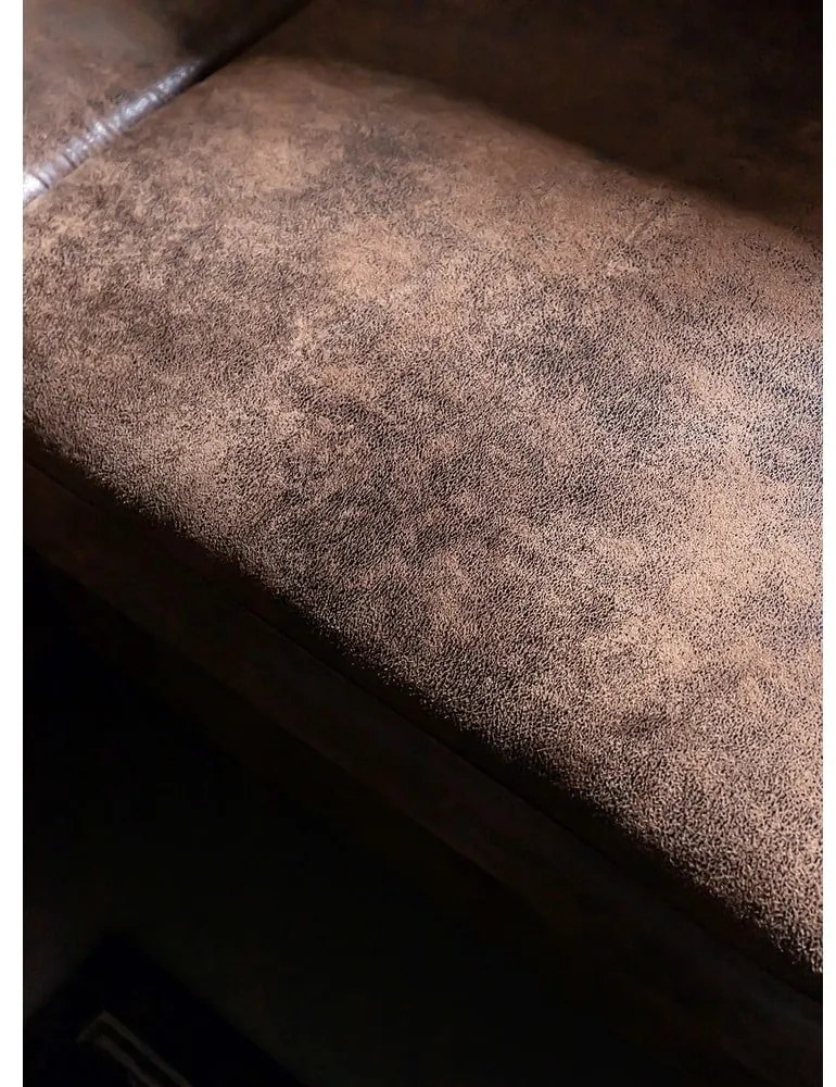 Hnedá rozkladacia rohová pohovka z imitácie kože Miuform Lofty Lilly Vintage, ľavý roh