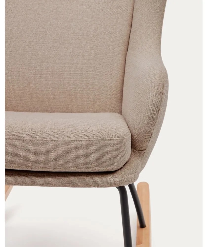 Béžové hojdacie kreslo z textílie bouclé Maustin – Kave Home