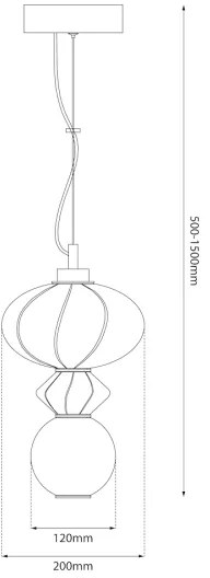 LED Luster na lanku ASCOLI LED/8W/230V pr. 20 cm zelená/modrá