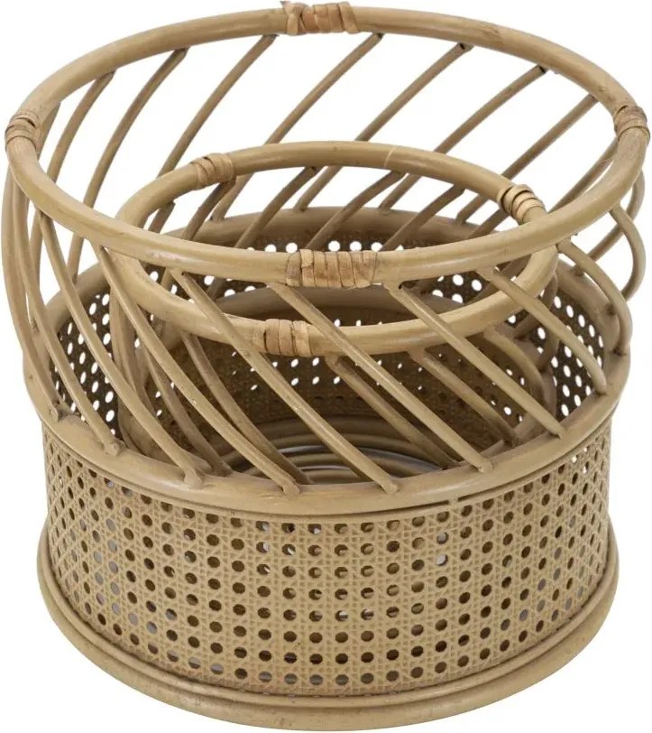 Sada 2 ks proutěných obalů na květináč Panama hnědá