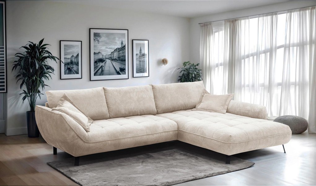 XXXLutz ROHOVÁ SEDAČKA, textil, béžová MID.YOU - Sedačky - 000694007804