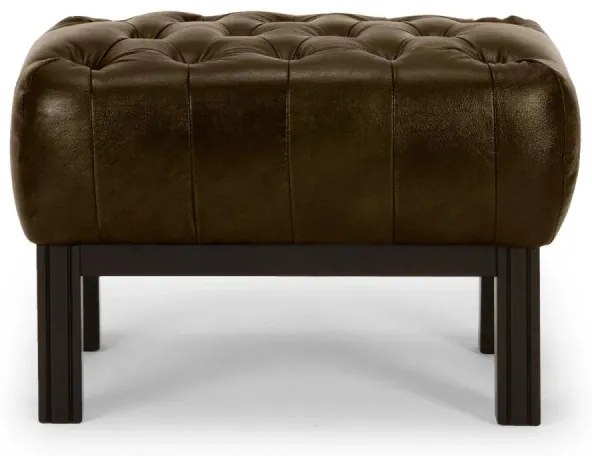 furniture-nabytek.cz - Masívny taburet Chesterfield Kingsfield z pravej kože, hnedý
