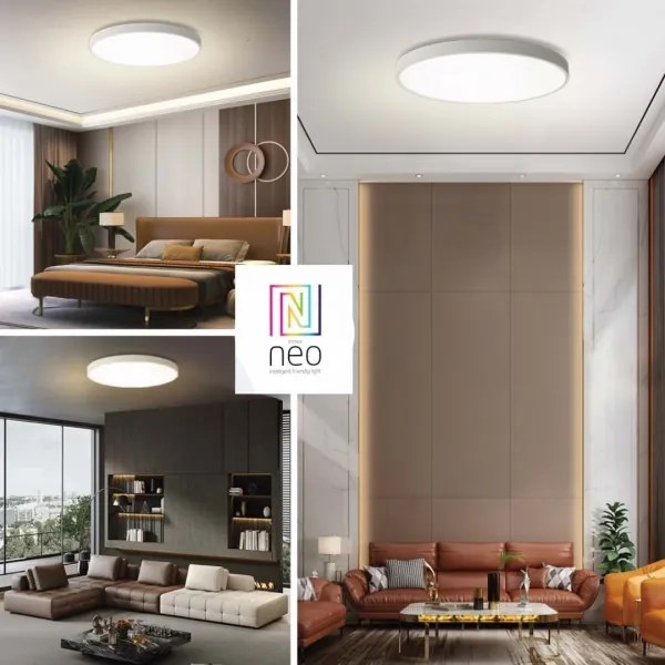 Immax NEO 07315L-LED Stmievateľné stropné svietidlo SEMPLICI 96W/230V priemer 80 cm Wi-Fi Tuya biela + diaľkový ovládač