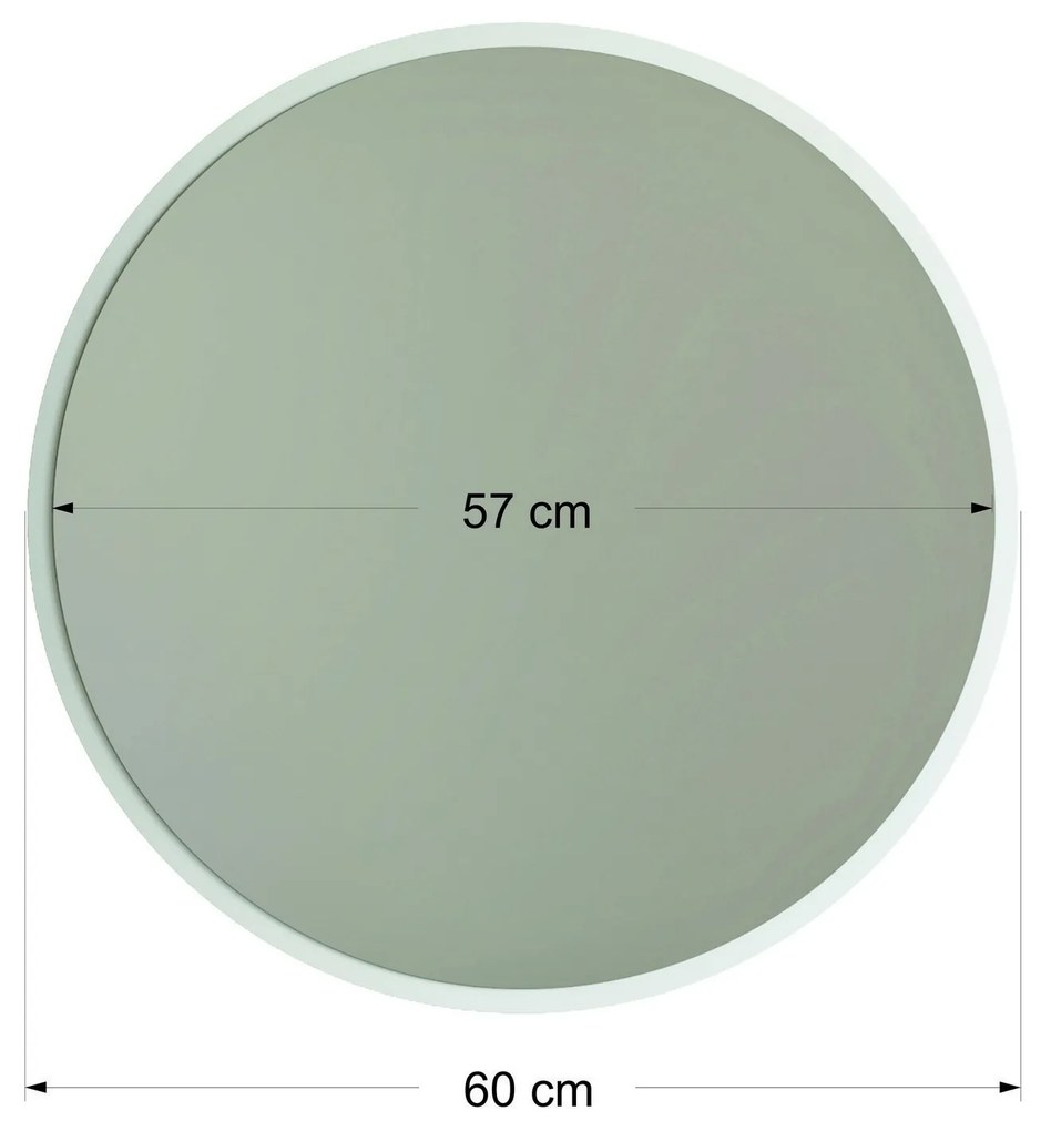 Okrúhle nástenné zrkadlo Ayna 60 cm biele