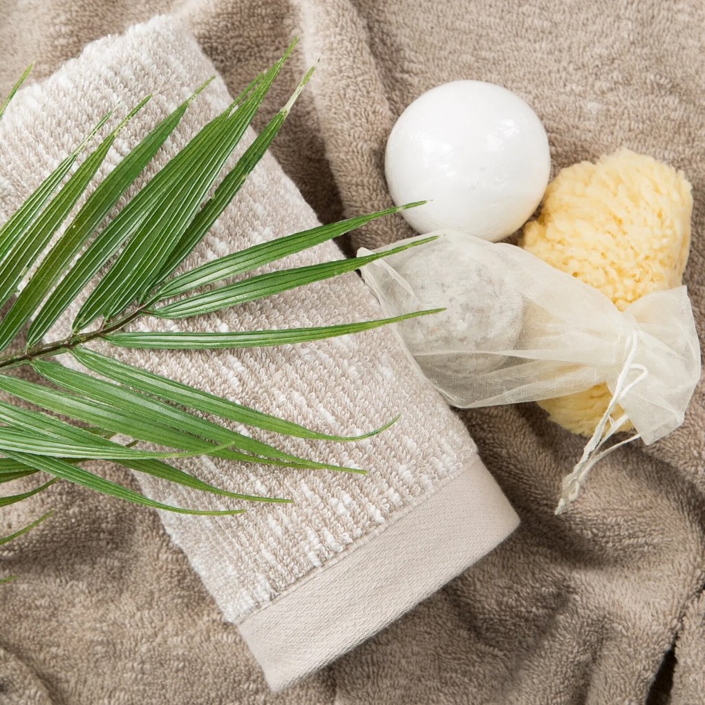 FROTÉ UTERÁK TAMINA SADA 50X90 CM, 70X140 CM BÉŽOVÁ