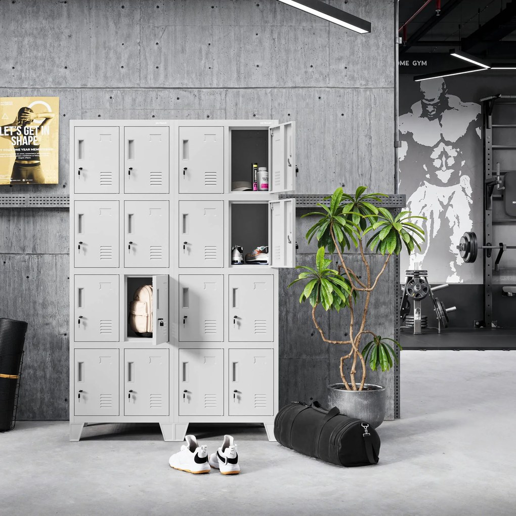 Sociálna dvojitá skrinka BHP sivá: ROBERT 2 Plus