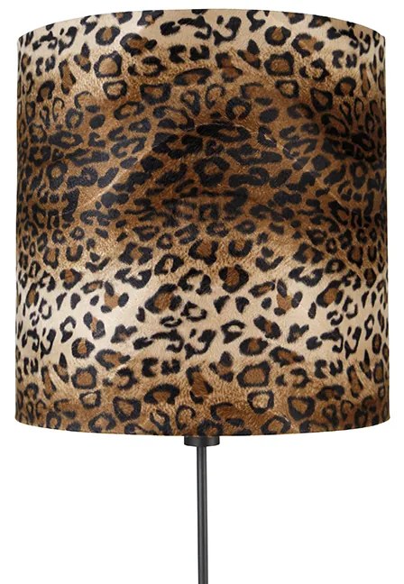 Stojacia lampa čierna tienidlo leopardí vzor 40 cm - Parte