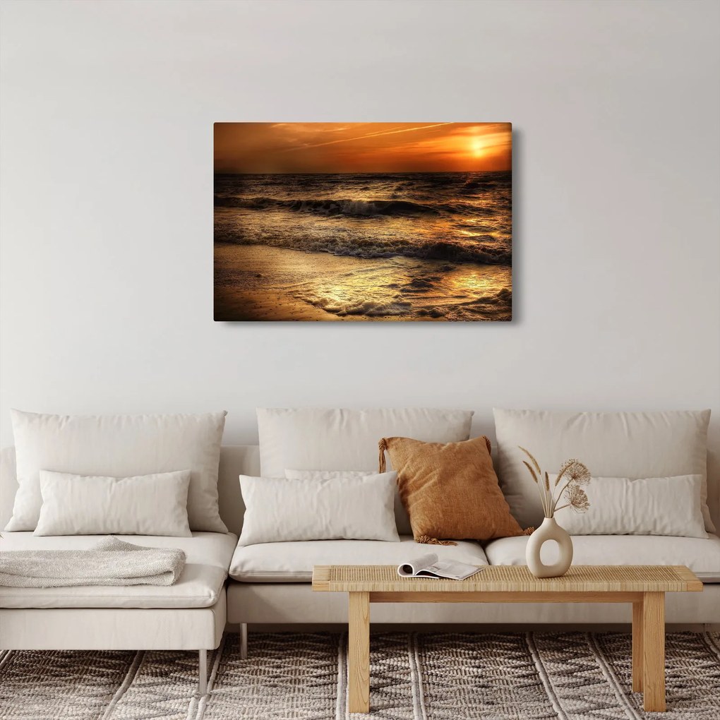 Obraz - Vlny pri pobreží (90x60 cm)