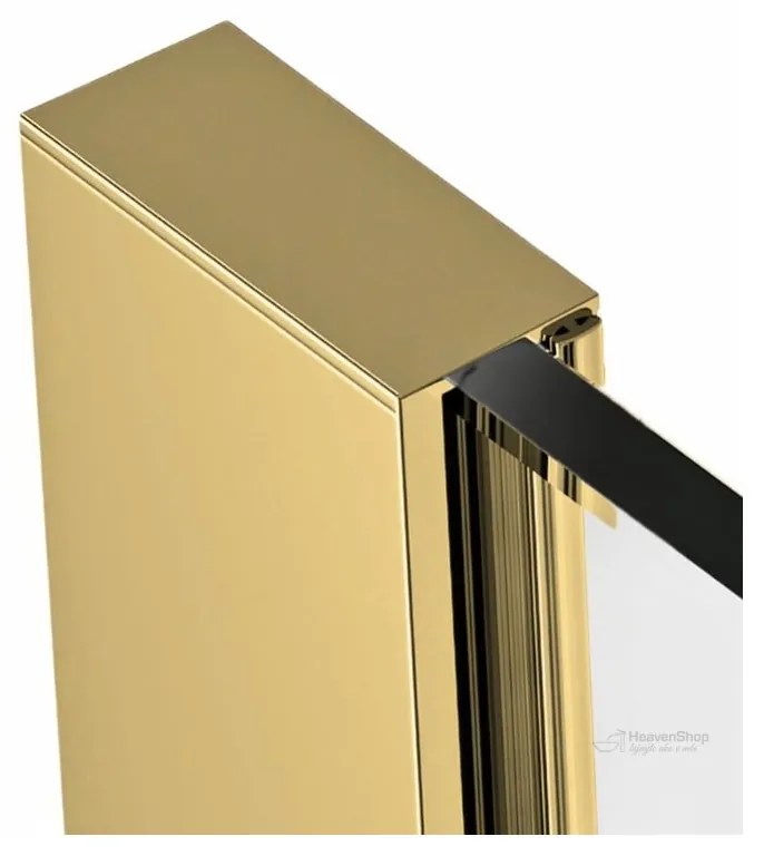 Erga Paris, sprchová zástena Walk-In 140x200 cm, 8mm sklo námraza, zlatý lesklý profil, ERG-V02-PARIS-140x200-FR-GD