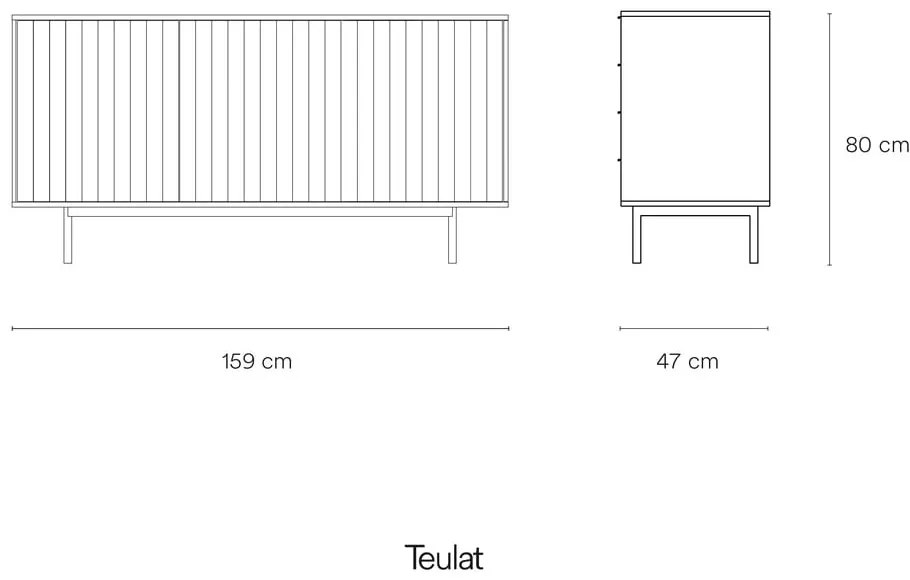 Čierna nízka komoda 159x80 cm Sierra – Teulat