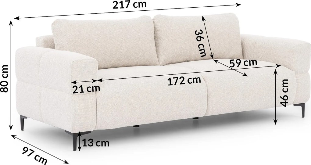 POHOVKA FLEUR 3 MIESTNÁ BIELA 217 cm