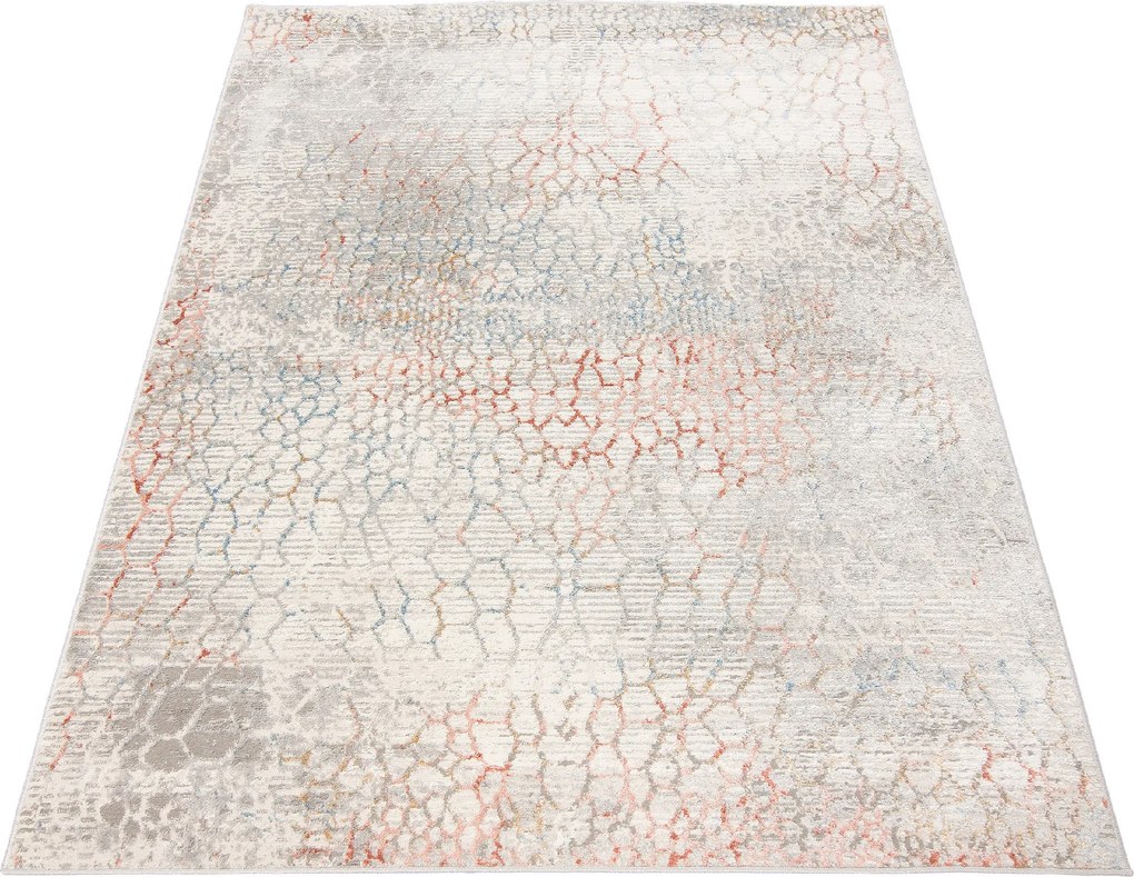 TA Koberec G513C WHITE/SALMON PORTLAND HIK Biely Obdĺžnikový Rozmer: 140x200 cm