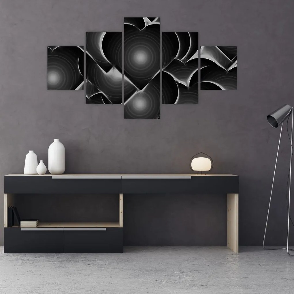 Obraz čierno-bielych sŕdc (125x70 cm), 40 ďalších rozmerov