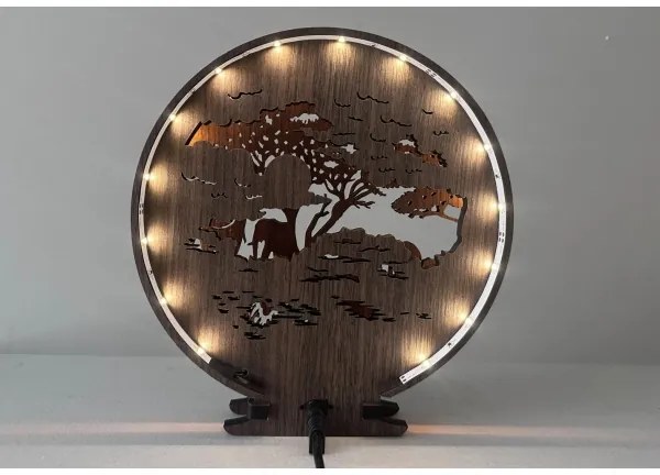 Li-Go 23610/DUB2 - LED Stmievateľná stolná dekorácia LED/12W/230V 20x22 cm dub