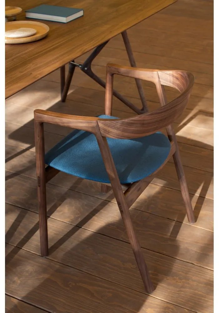 Modrá/hnedá jedálenská stolička Muna – Gazzda