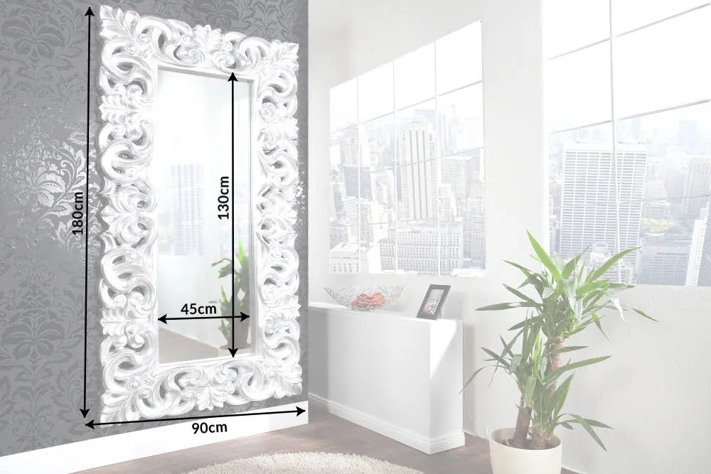 Zrkadlo Benátky strieborné starožitné 180cm