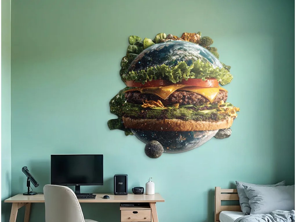 drevko | Obraz na stenu Zem ako fastfood 55 x 53 cm