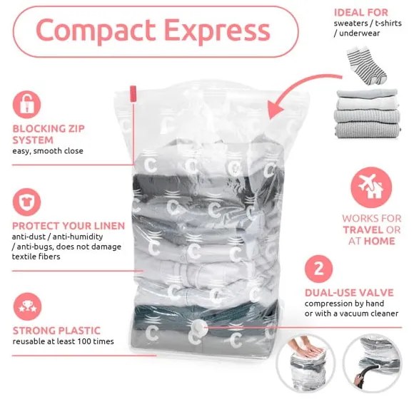 Vákuové vrecia v súprave 3 ks Express M – Compactor