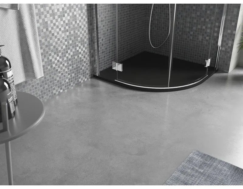 Mexen Bert, SMC štvrťkruhová sprchová vanička 90 x 90 cm, čierna, 4KR709090