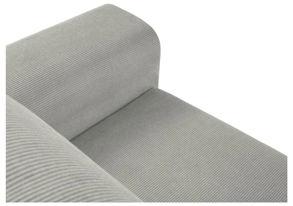 Svetlosivá menčestrová rozkladacia/s úložným priestorom rohová pohovka (ľavý roh/s leňoškou) Kyoto – Cosmopolitan Design