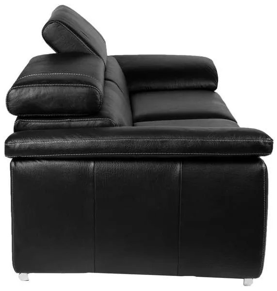 Moderná kožená pohovka LOREN, čierna (Genisia 910)