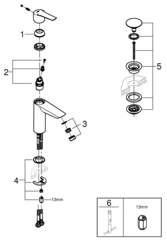 GROHE 24204002 - umývadlová batéria START, veľkosť M, lesklý chróm