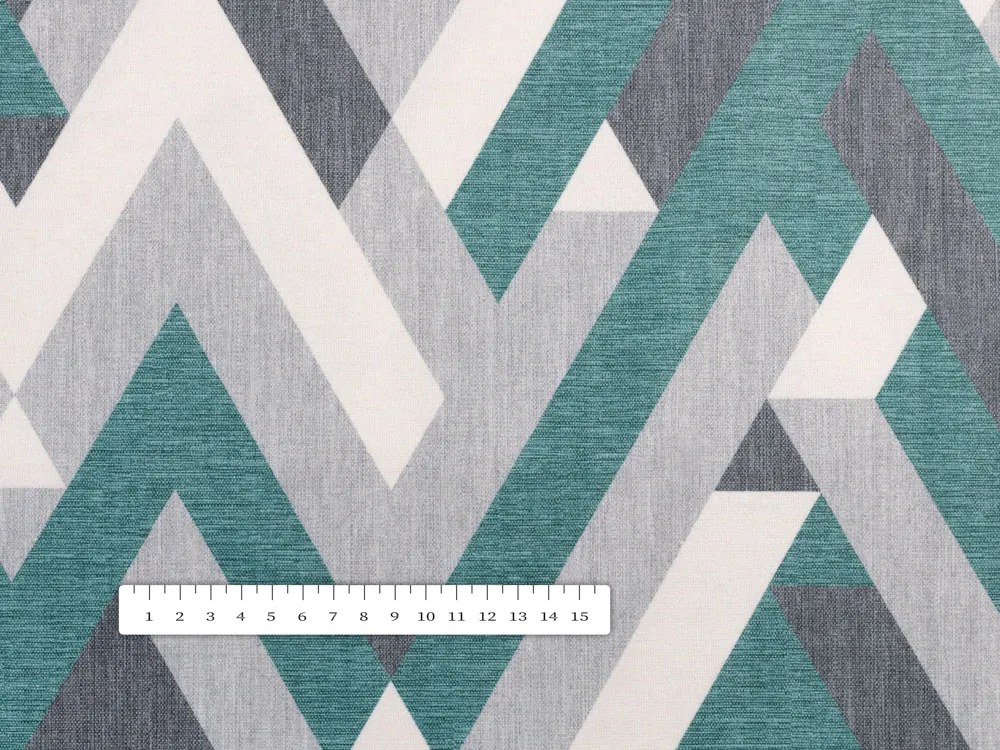 Biante Zamatový štvorcový obrus Tamara TMR-026 Zeleno-sivý designový cik-cak 80x80 cm