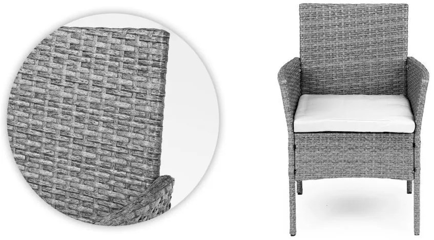 ZÁHRADNÝ SET CONO SLIM ŠEDÝ 2 x STOLIČKA + STOLÍK