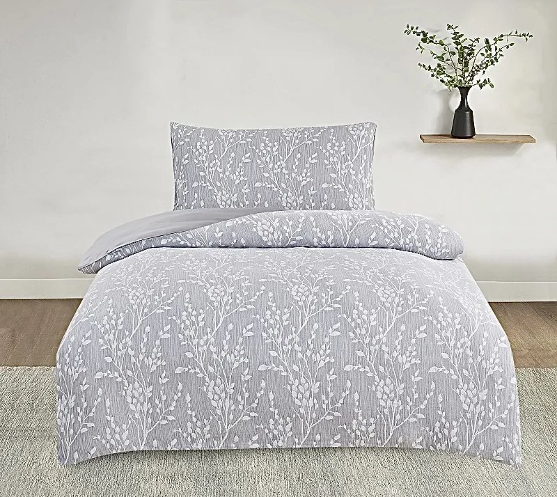 Obliečky damaškové žakarové Boston sivé 200x140cm+90x70cm TiaHome