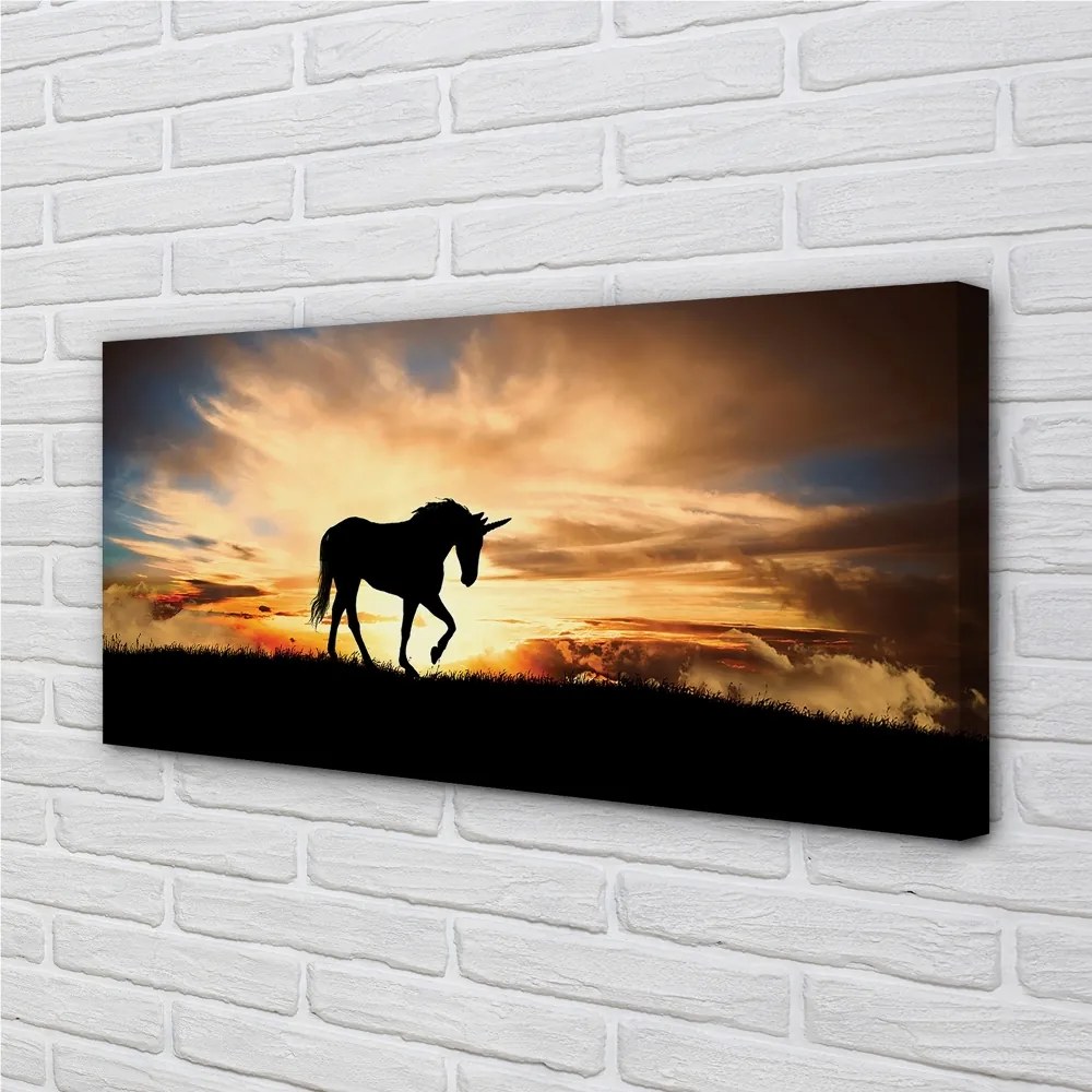 Obraz na plátne Unicorn sunset 140x70 cm