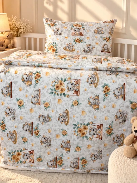 INTERMEDIC SK Detské bavlnené obliečky Veselé prasiatka 90x130 + 45x65 cm, 100 % bavlna, zips