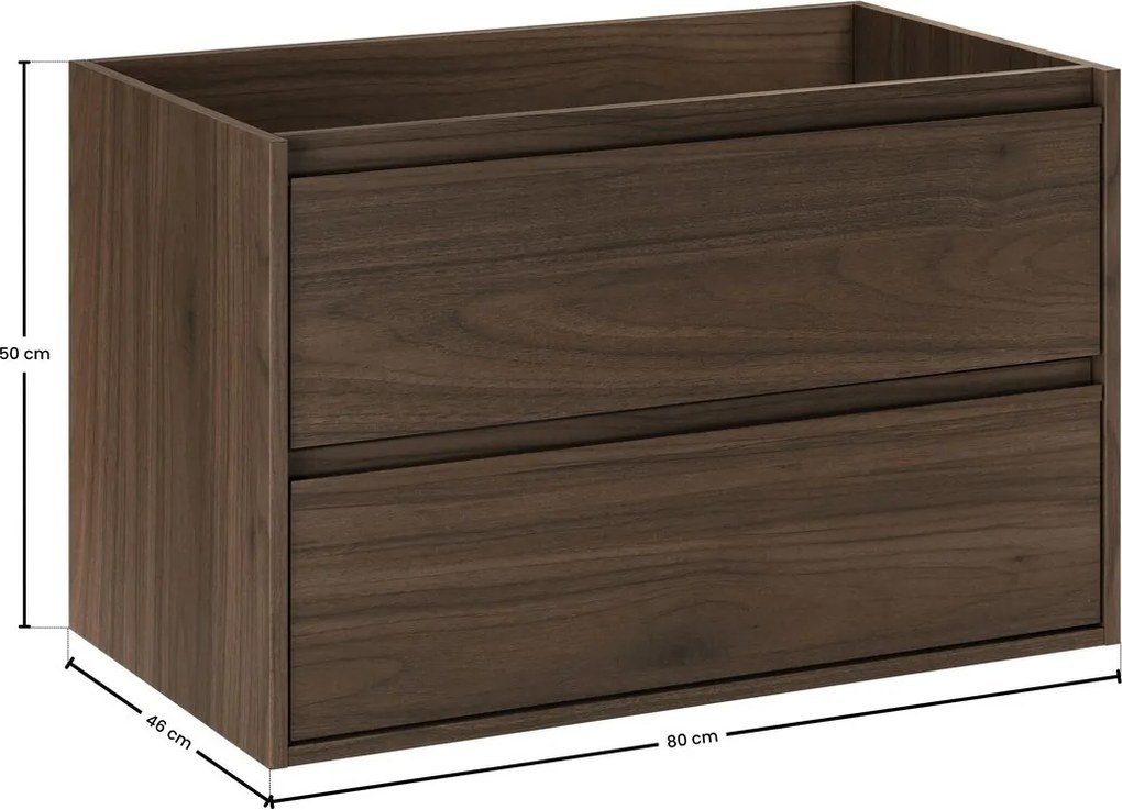 Závěsná skříňka pod umyvadlo Villa 80 cm ořech
