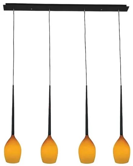 Azzardo - Náhradné sklo k lustru IZZA - žltá pr. 13 cm