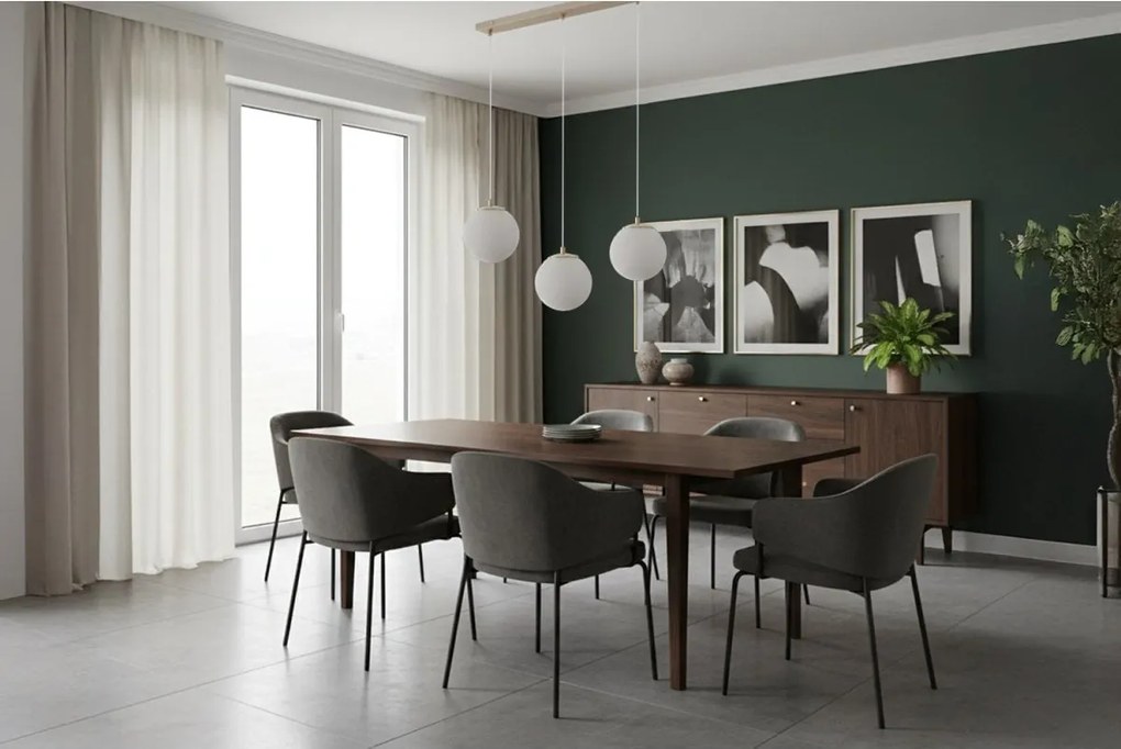 Závesné svietidlo Florence, 3x biele sklenené tienidlo, g/be