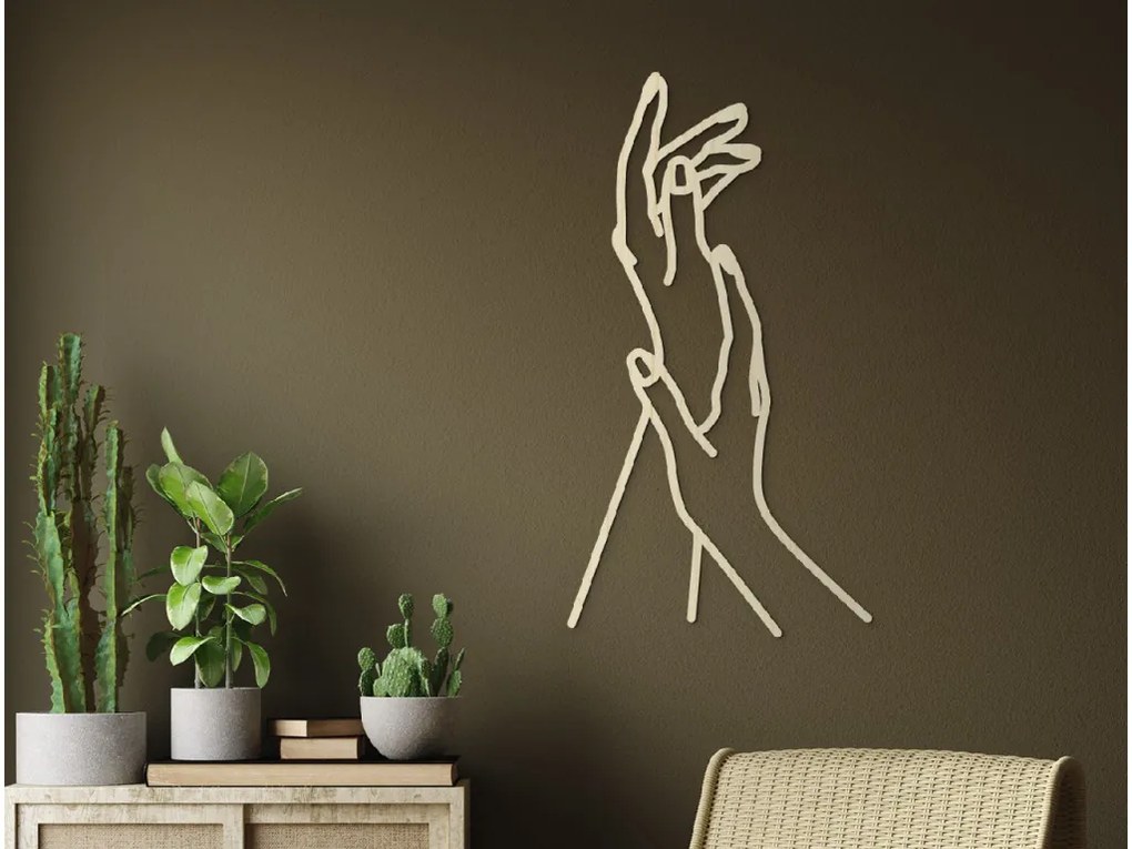 drevko Minimalistický obraz Dotyk Rozmer obrazu: 44,5 x 24 cm, Farba dekorácie: Čierna