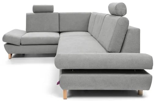 Rozkladacia rohová čalúnená sedacia súprava AVESTA s úložným priestorom do L, ľavé prevedenie, sivá