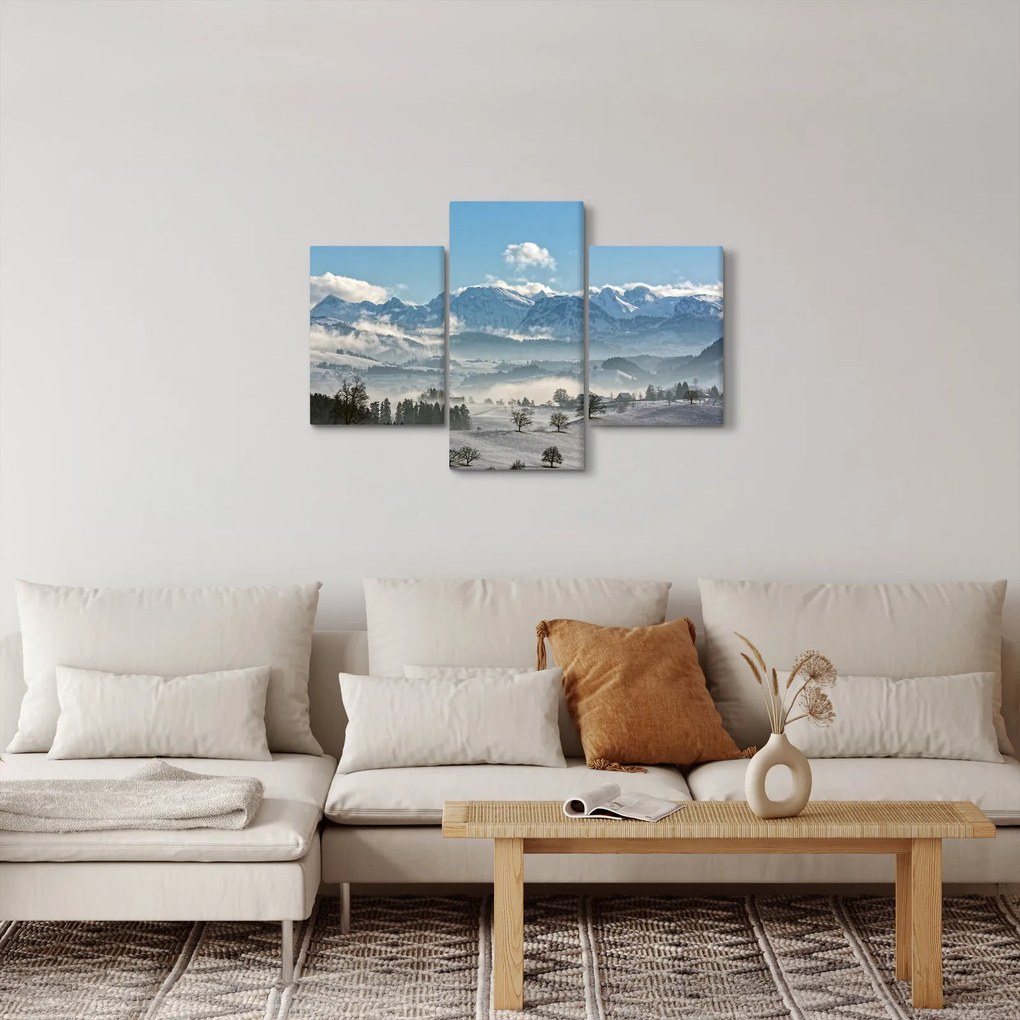 Obraz zasnežených hôr (90x60 cm)