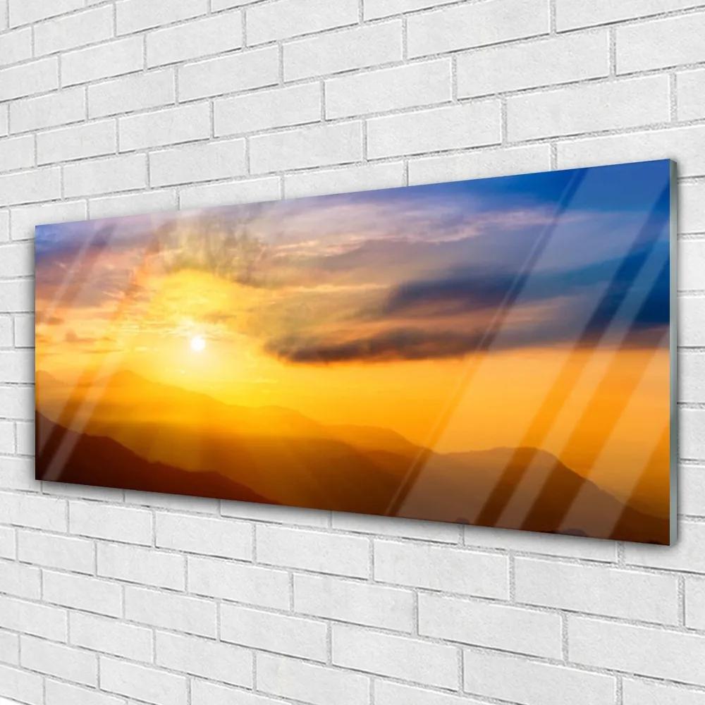 Obraz plexi Hory slnko mraky príroda 125x50 cm