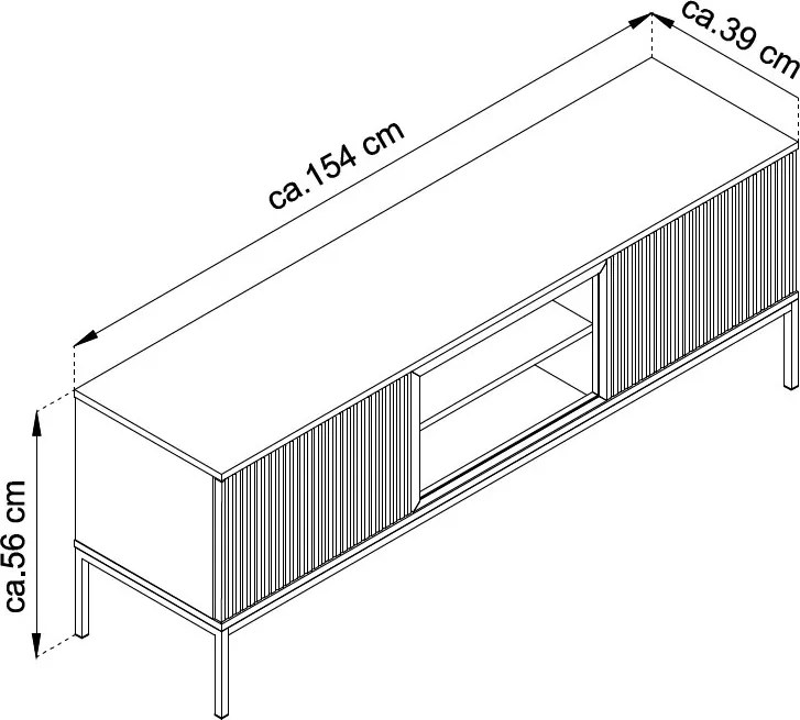 TV skrinka Sento, čierna/dub wotan, s osvetlením