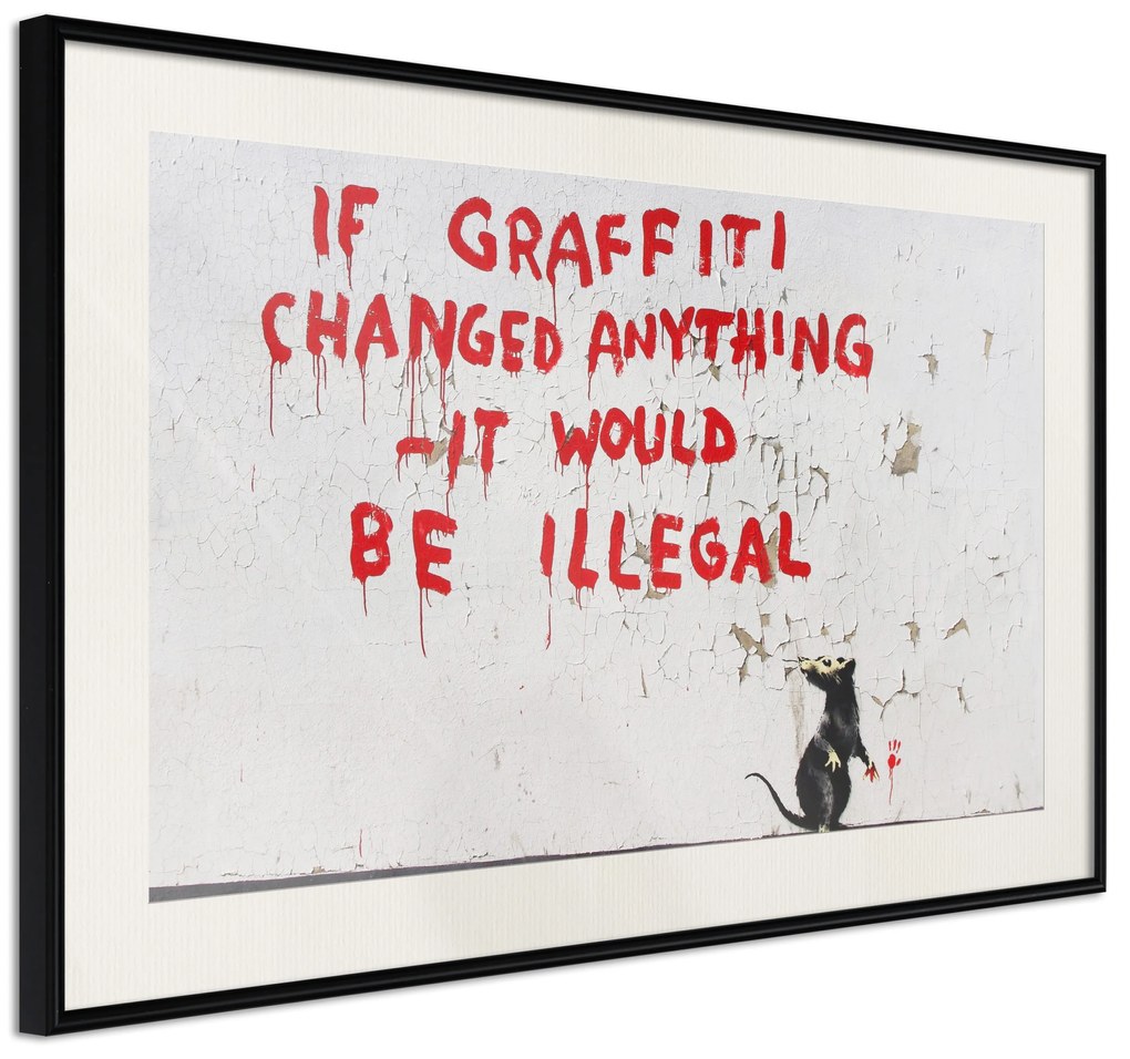 Artgeist Plagát - Quotes Graffiti [Poster] Veľkosť: 90x60, Verzia: Zlatý rám s passe-partout