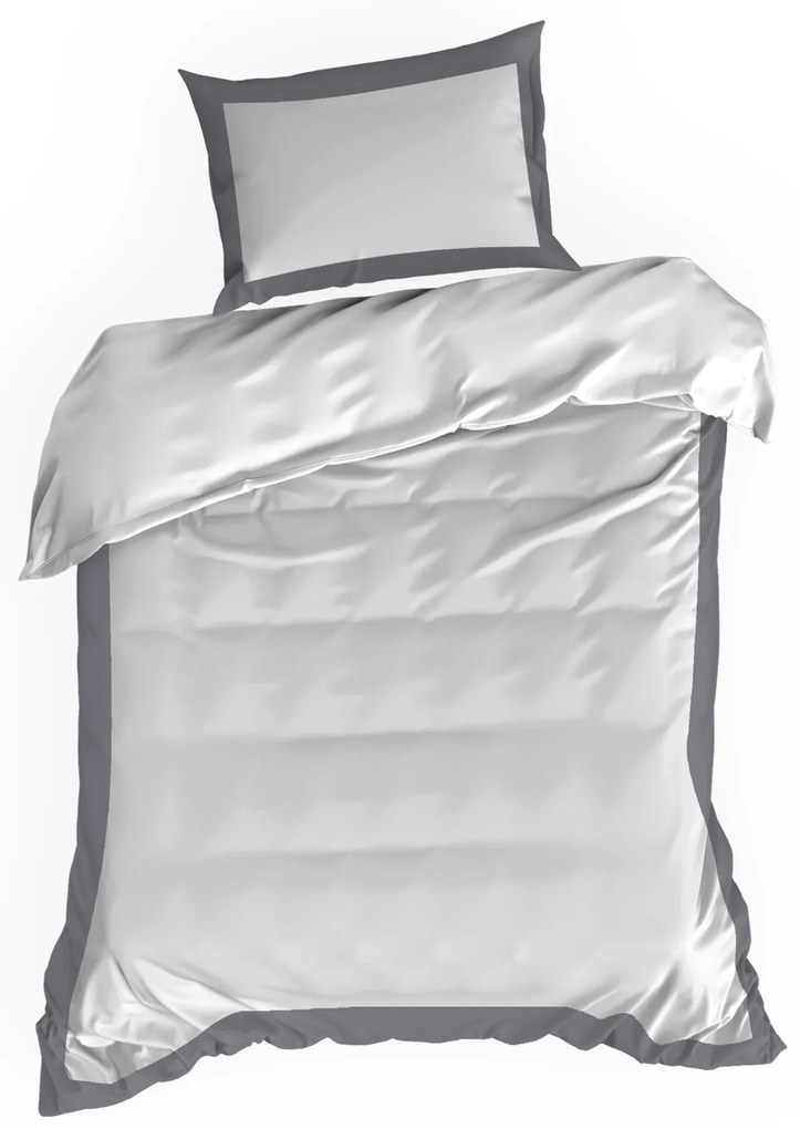 SATÉNOVÉ OBLIEČKY LAURA 160X200 CM, 2 KS 70X80 CM BIELE