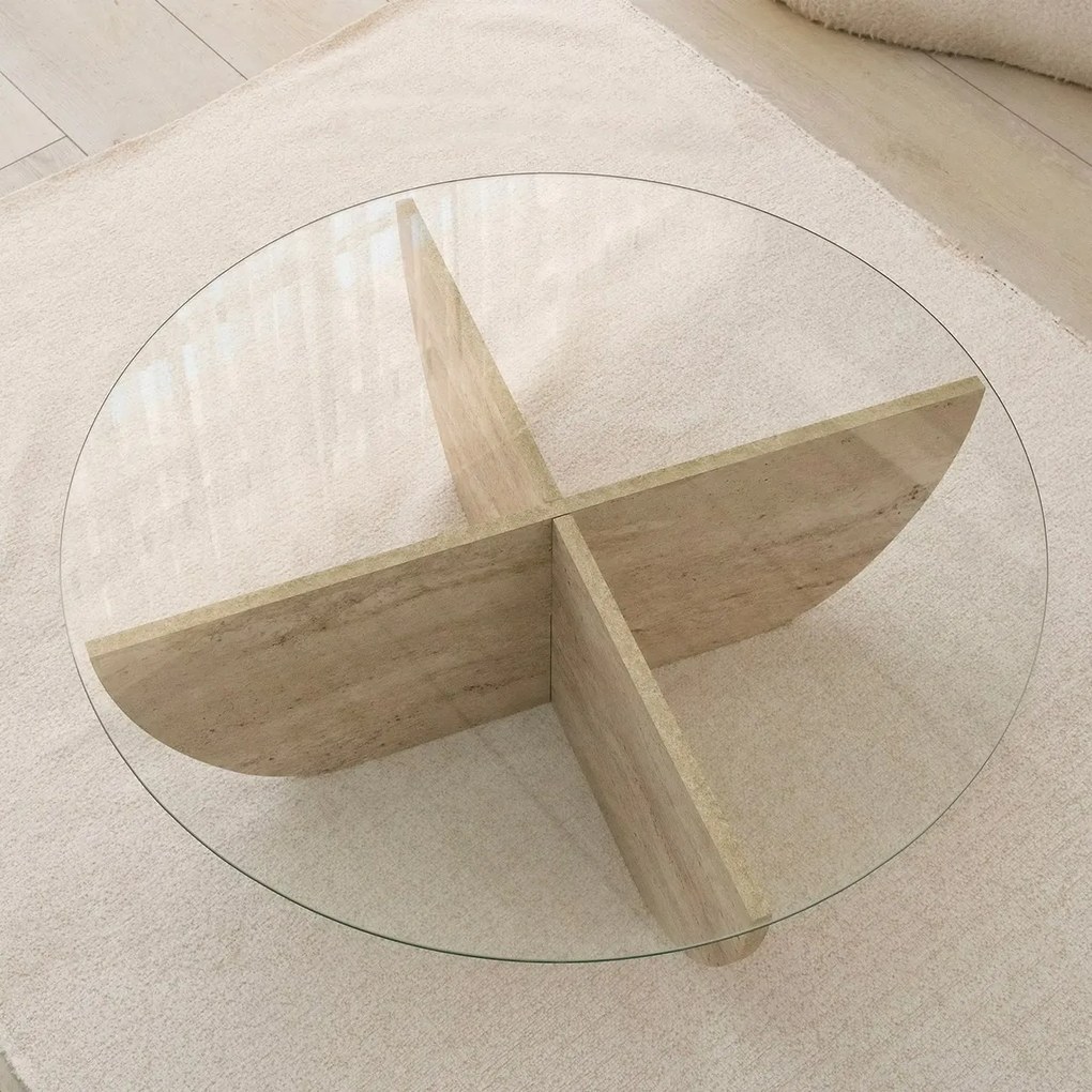 Konferenčný stolík Lily Travertine
